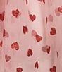 Color:Pink/Red - Image 4 - Strapless Glitter Heart Print Double Hem Mini Dress