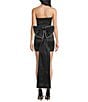 Allison & Kelly Strapless Pearl Trim Bow Back Train Dress - Image 2