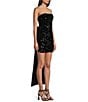 Allison & Kelly Strapless Sequin Back Bow Dress, Color:Black - Image 3