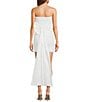 Allison & Kelly Strapless Sequin Back Bow Dress, Color:White - Image 2