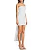 Allison & Kelly Strapless Sequin Back Bow Dress, Color:White - Image 3
