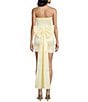 Allison & Kelly Strapless Taffeta Bow Back With Detachable Train Mini Dress - Image 2