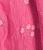 Color:Pink - Image 3 - V-Neck Flutter Sleeve Embroidered Chiffon Floral Dress