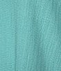 Color:Aquarelle - Image 4 - 3/4 Sleeve Keyhole Neck Asymmetric Hem Crinkle Knit Top
