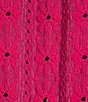 Allison Daley 3/4 Sleeve Open-Front Eyelet Knit Cardigan, Color:Raspberry - Image 4