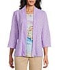 Allison Daley 3/4 Sleeve Open Front Pointelle Cardigan - Image 1