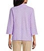 Allison Daley 3/4 Sleeve Open Front Pointelle Cardigan - Image 2
