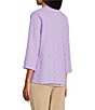 Allison Daley 3/4 Sleeve Open Front Pointelle Cardigan - Image 4