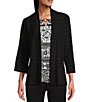 Allison Daley 3/4 Sleeve Open-Front Wave Knit Cardigan,All Products : American Fashion Style Bags On Sale