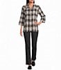 Allison Daley 3/4 Sleeve Point Collar Button Front Blouse - Image 5