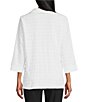 Allison Daley 3/4 Sleeve Point Collar Button Front Knit Top - Image 2