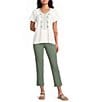 Allison Daley Beaded Embroidery Short Sleeve V-Neck Knit Top - Image 3