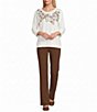 Allison Daley Brown Tiramisu Stretch Pull On Straight Leg Pants - Image 3