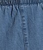 Color:Chambray - Image 4 - Chambray Straight Leg Stretch Denim Elastic Waist Pull-On Jeans