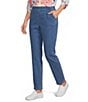 Allison Daley Chambray Straight Leg Stretch Denim Elastic Waist Pull-On Jeans - Image 1