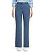 Color:Chambray - Image 1 - Chambray Straight Leg Stretch Denim Elastic Waist Pull-On Jeans