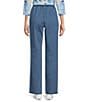 Color:Chambray - Image 2 - Chambray Straight Leg Stretch Denim Elastic Waist Pull-On Jeans