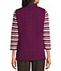 Allison Daley Chevron Quilted Sleeveless Two-Way Zip Front Vest - Image 2