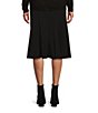 Color:Black - Image 2 - City Stretch Gored Panel Skirt