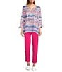Allison Daley City Stretch Pull-On Straight Leg Ankle Pants, Color:Raspberry - Image 3