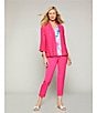 Allison Daley City Stretch Pull-On Straight Leg Ankle Pants, Color:Raspberry - Image 5