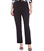 Color:Black - Image 1 - City Stretch Straight Leg Pull-On Pants