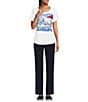 Allison Daley Coast Walk Short Sleeve Crew Neck Knit Top - Image 3