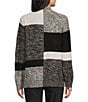 Allison Daley Color Block Long Sleeve Open-Front Rib Trim Cardigan - Image 2