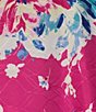 Allison Daley Embellished Floral Print 3/4 Sleeve Crew Neck Linear Jacquard Knit Top, Color:Raspberry Placed/Tossed Floral - Image 4