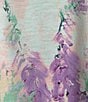 Allison Daley Embellished Meadow Floral Print 3/4 Sleeve Crew Neckline Knit Top, Color:Amethyst Meadow Floral - Image 4