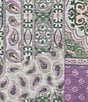 Allison Daley Embellished Paisley Patch Print Short Sleeve Keyhole Neck Knit Top, Color:Amethyst Paisley Patchwork - Image 4