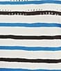 Color:Campanula Stripe - Image 4 - Embellished Stripe Print 3/4 Sleeve Scoop Neck Knit Top