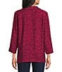 Allison Daley Embroidered 3/4 Sleeve Point Collar Button Front Blouse - Image 2