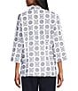 Allison Daley Embroidery 3/4 Sleeve Point Collar Button Front Blouse - Image 2