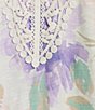 Allison Daley Floral Print 3/4 Sleeve V-Neck Beaded Applique Knit Top - Image 4