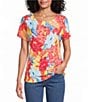 Allison Daley Floral Short Sleeve Crew Neck Top - Image 1