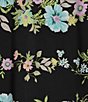 Color:Floral Stripe - Image 4 - Floral Stripe Lace Detail 3/4 Ruffle Sleeve Split V-Neck Knit Top
