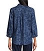 Allison Daley Fresh Floral Print 3/4 Sleeve Point Collar Button Front Lyocell Blouse, Color:Fresh Floral - Image 2