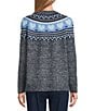Allison Daley Heart Pattern Long Sleeve Crew Neck Rib Trim Sweater - Image 2