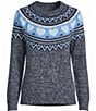 Allison Daley Heart Pattern Long Sleeve Crew Neck Rib Trim Sweater - Image 5