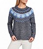 Allison Daley Heart Pattern Long Sleeve Crew Neck Rib Trim Sweater - Image 1