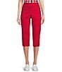 Color:Lipstick Red - Image 1 - Inset Hem Detail Pull-On Straight Capris