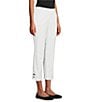Allison Daley Lattice Hem Pull-On Straight Leg Cropped Pants, Color:White - Image 5