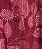 Allison Daley Leaf & Dot Print 3/4 Tie Sleeve Y-Neck Button Front Blouse, Color:Rhubarb Leaf Dot - Image 4