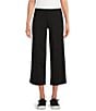 Allison Daley Light Weight Ponte Wide Leg Pull-On Crop Pants, Color:Black - Image 1