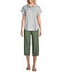 Allison Daley Linen Blend Pull-On Capri Pants, Color:Spring Sage - Image 3