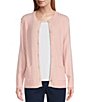 Color:Blush - Image 1 - Long Sleeve Crew Neck Button Front Patch Pocket Classic Cardigan