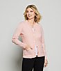 Color:Blush - Image 4 - Long Sleeve Crew Neck Button Front Patch Pocket Classic Cardigan