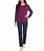 Allison Daley Long Sleeve Crew Neck Knit Top - Image 3