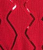 Allison Daley Long Sleeve Envelope Neck Rib Trim Sequin Sweater - Image 4